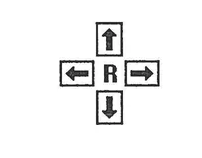 Cursor key layout diagram showing directional arrows