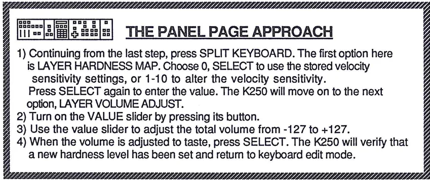 Panel page approach instructions box